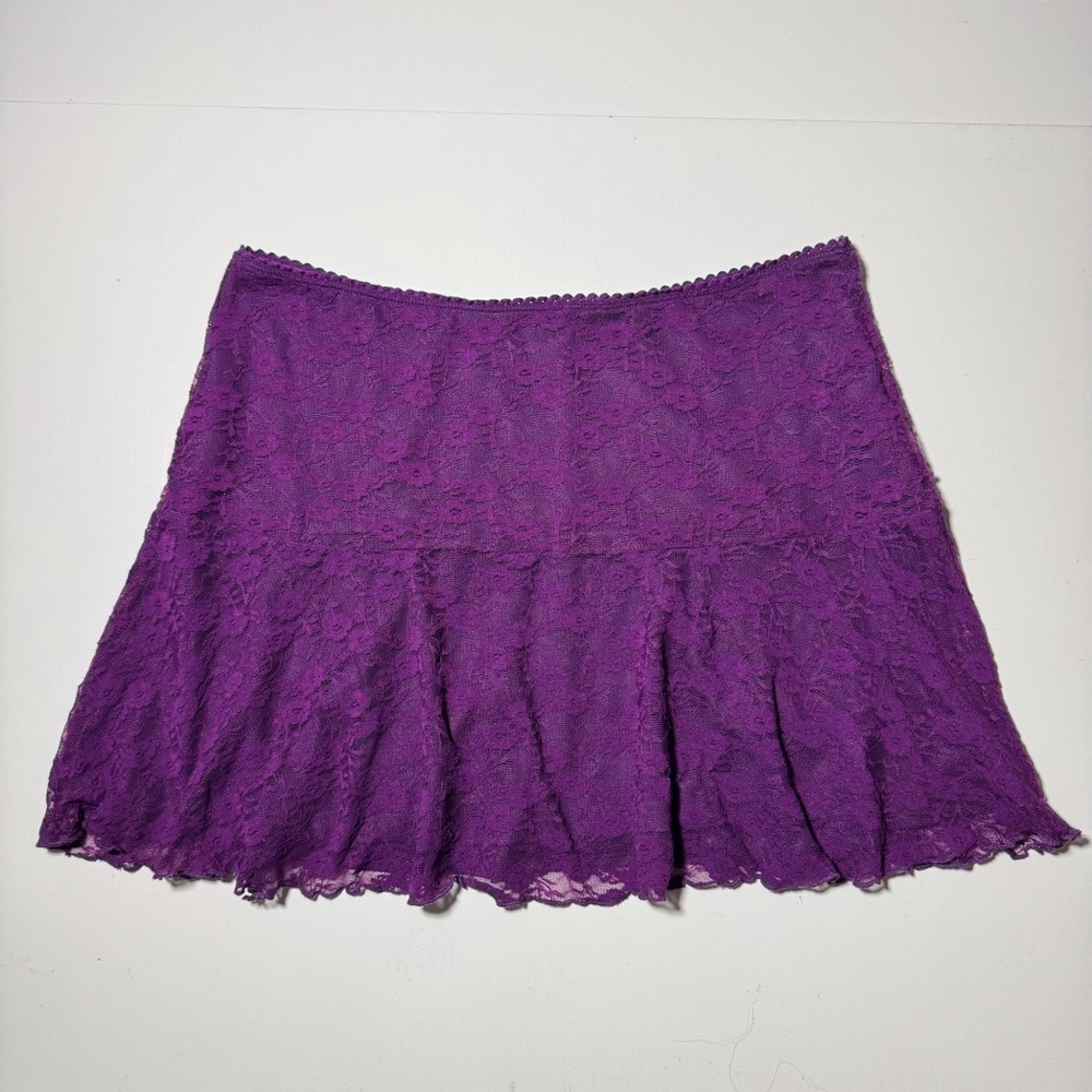 Dolls Kill Sugar Thrillz Purple Lace Mini Skirt